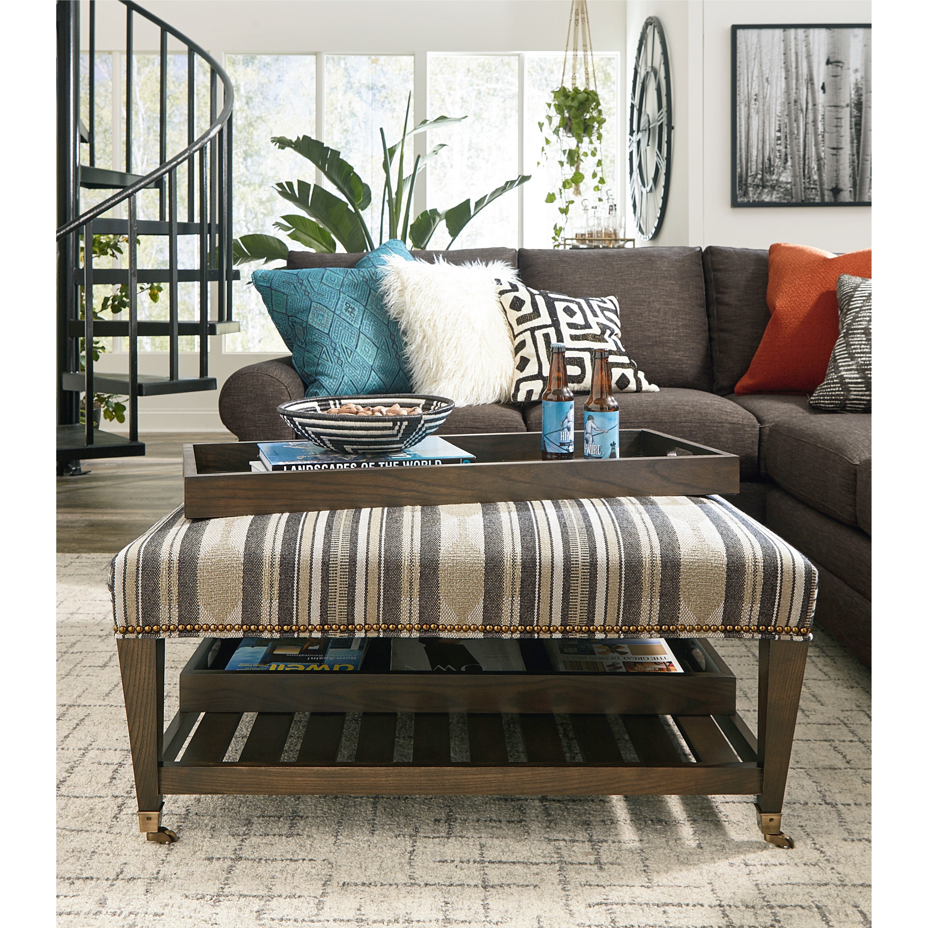 Bassett top round ottoman